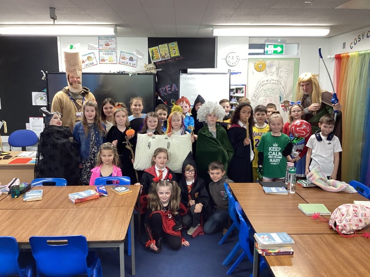 Dressed up for World Book Day at Tedburn St Mary Primary School