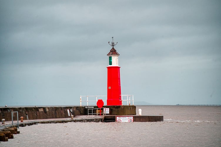 High tides pictured in Watchet on Tuesday, March 12