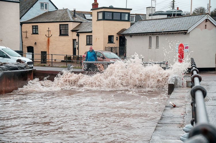 High tides pictured in Watchet on Tuesday, March 12