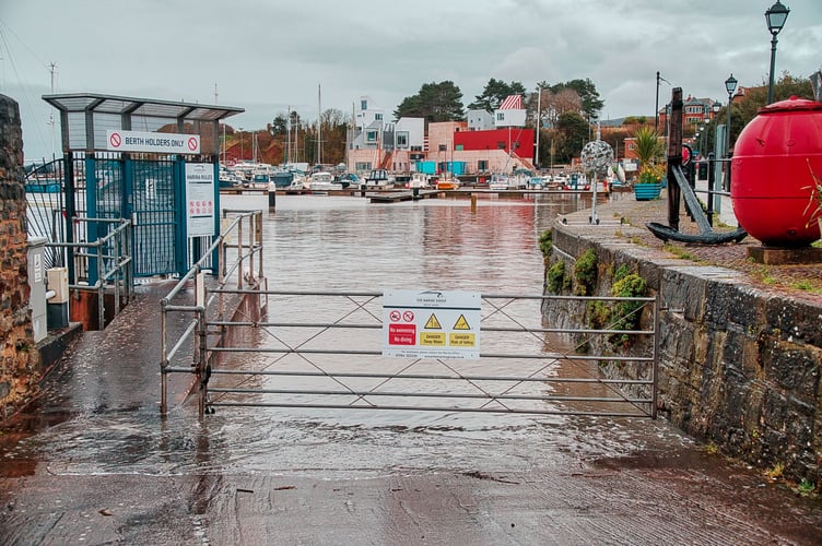 High tides pictured in Watchet on Tuesday, March 12