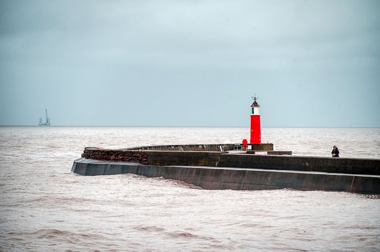 High tides pictured in Watchet on Tuesday, March 12