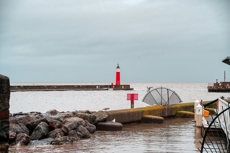 High tides pictured in Watchet on Tuesday, March 12
