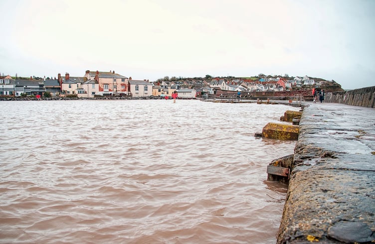 High tides pictured in Watchet on Tuesday, March 12