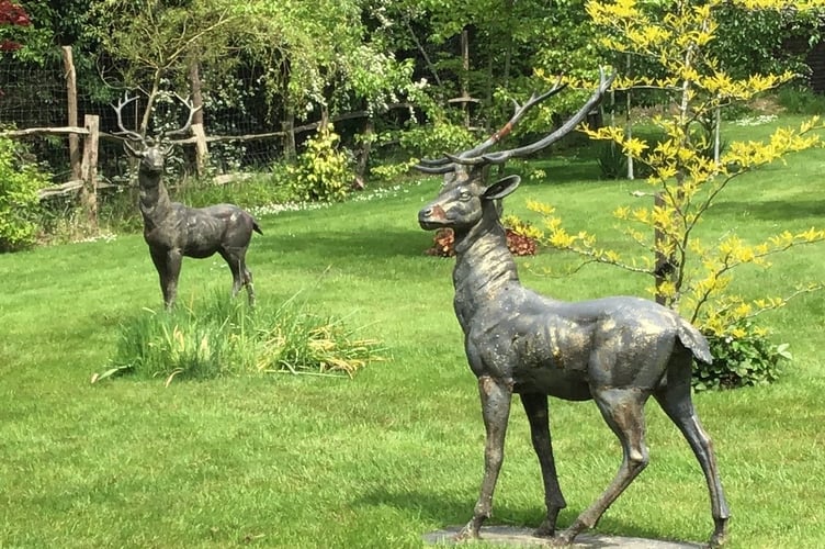 Three bronze-plated stag statues were stolen from an address in Wrecclesham sometime between 1am and 4am on Thursday, February 29