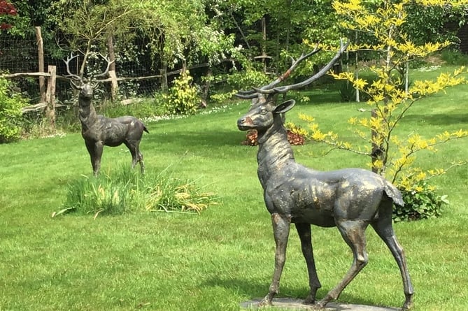 Three bronze-plated stag statues were stolen from an address in Wrecclesham sometime between 1am and 4am on Thursday, February 29