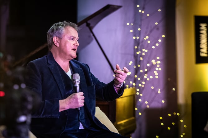 St Andrew's Church welcomed a packed house for a talk by Downton Abbey and Paddington star Hugh Bonneville (Photo: Natalia Sharomova)