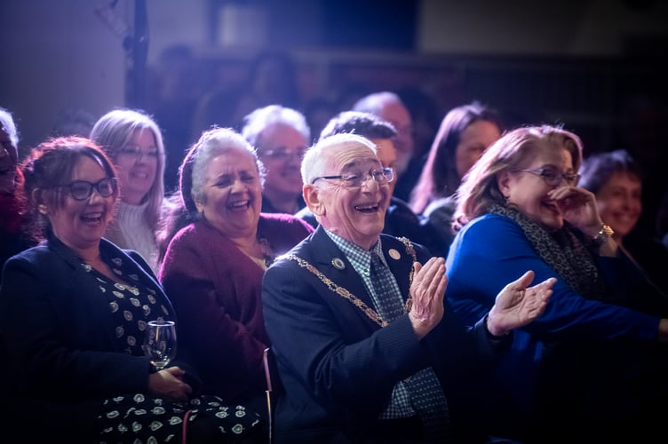 St Andrew's Church welcomed a packed house for a talk by Downton Abbey and Paddington star Hugh Bonneville (Photo: Natalia Sharomova)