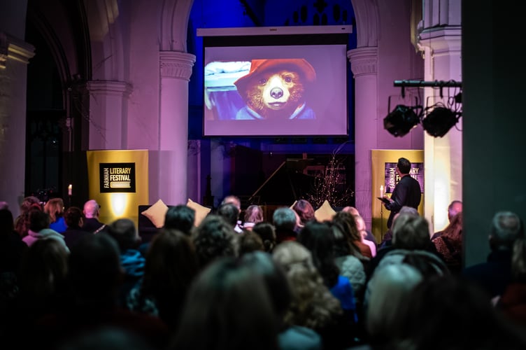 St Andrew's Church welcomed a packed house for a talk by Downton Abbey and Paddington star Hugh Bonneville (Photo: Natalia Sharomova)