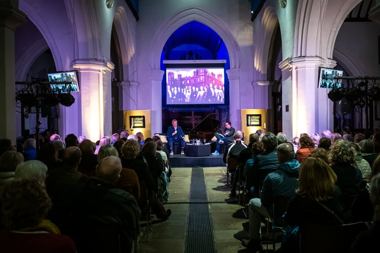St Andrew's Church welcomed a packed house for a talk by Downton Abbey and Paddington star Hugh Bonneville (Photo: Natalia Sharomova)