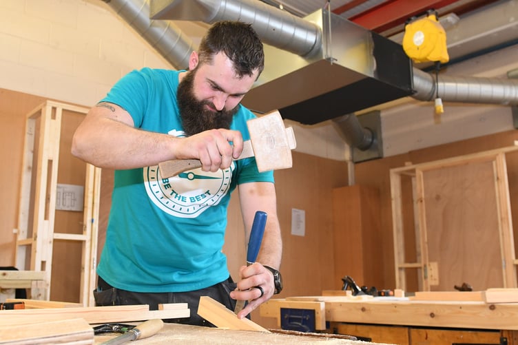 Curtis Kelly, a second year Carpentry and Joinery student during the construction competition