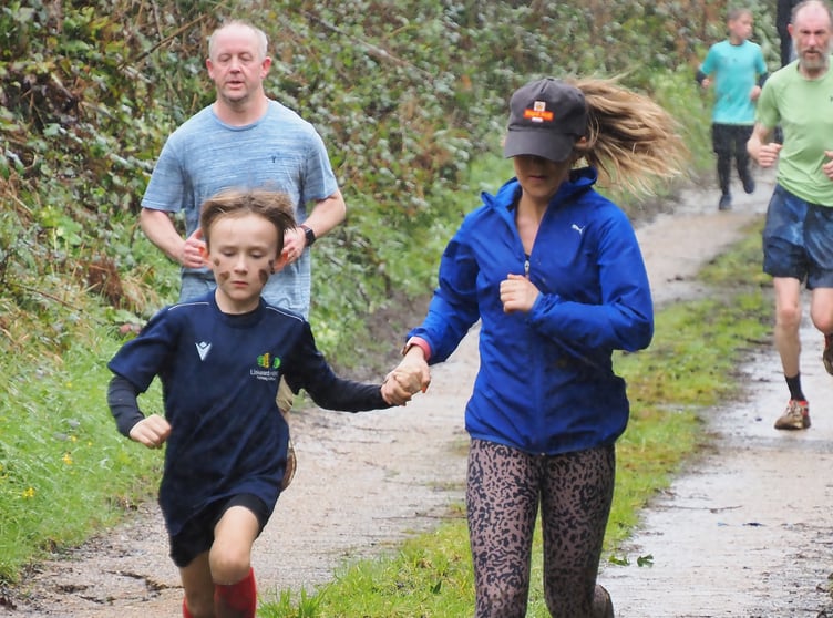Some pupils were given a helping hand to cross the finish line