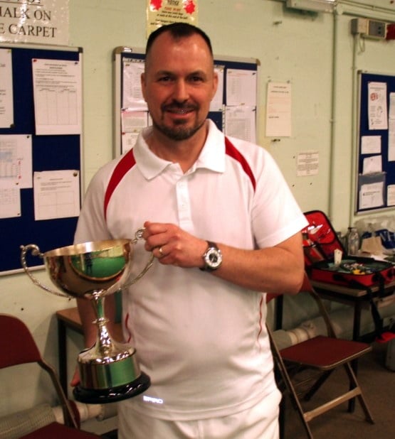 Ian Drew, who won his 14th county singles title at Lux Park.