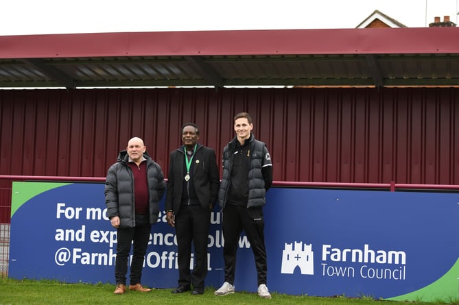 Farnham Town's new stand was officially opened before the 4-0 win against AFC Croydon Athletic