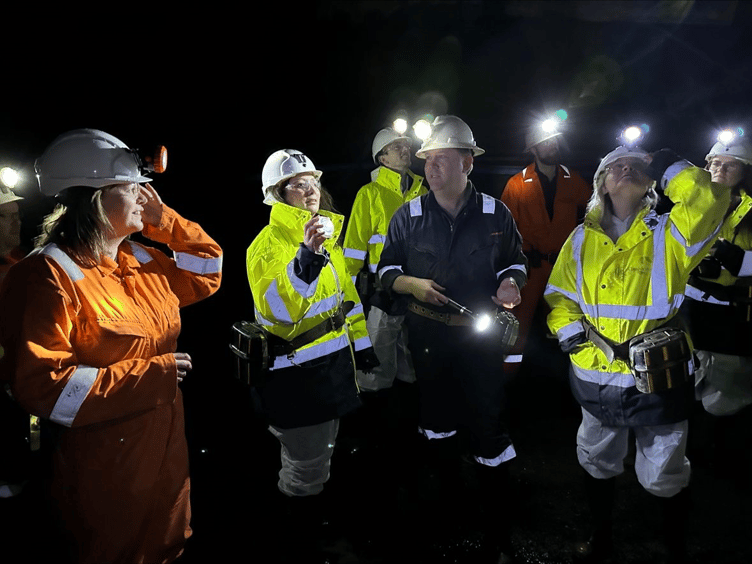 Nusrat Ghani MP with Cherilyn Mackrory MP and the Cornish Metals Team at South Crofty