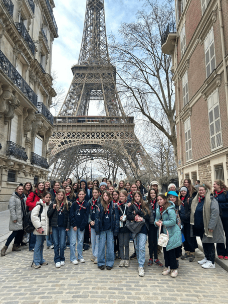 1st Bourne Guiding unit in front of the Eiffel Tower.