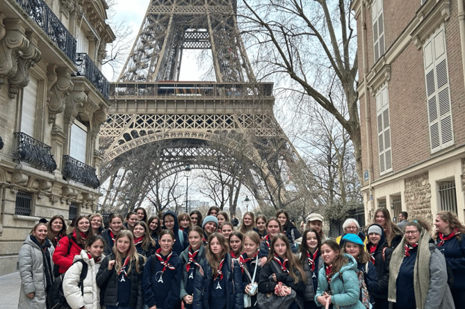 1st Bourne Guiding unit in front of the Eiffel Tower.