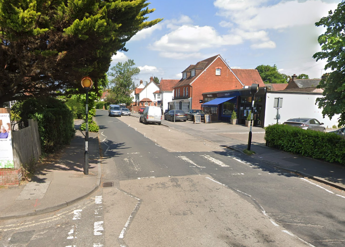 An existing Belisha Beacon crossing on the Ridgway in Farnham