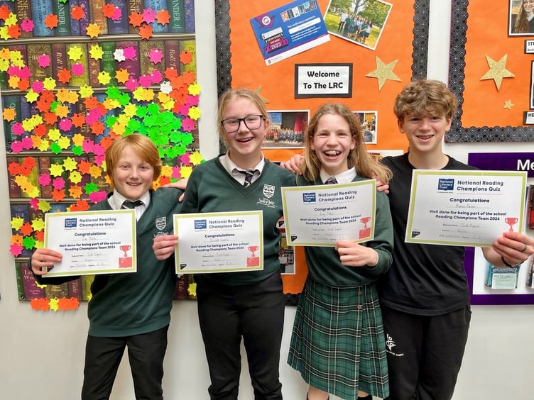 Weydon students Lucy Kitley, Harrison Parsons, Elizabeth Humphreys and Luke Elithorn finished second against 27 other schools in the southern region heats of the National Reading Champions Quiz