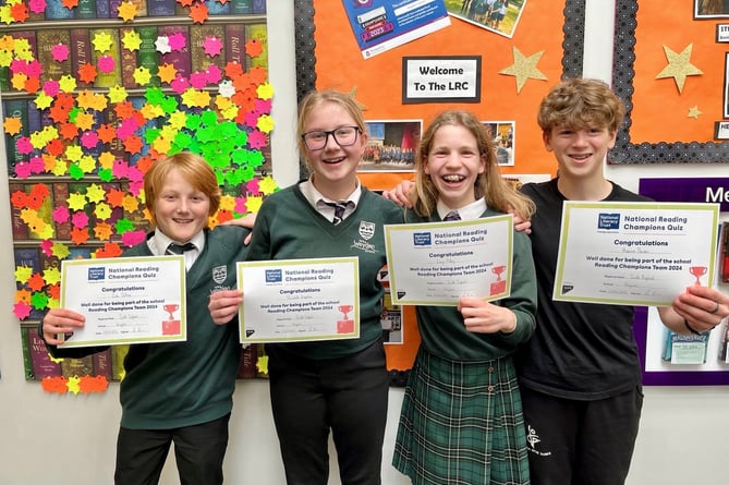 Weydon students Lucy Kitley, Harrison Parsons, Elizabeth Humphreys and Luke Elithorn finished second against 27 other schools in the southern region heats of the National Reading Champions Quiz