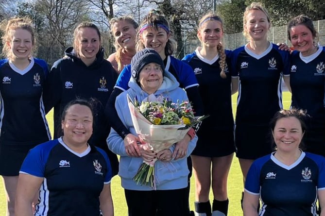 Jackie Wells celebrated her 90th birthday by watching Haslemere's ladies' second team win 3-0 against Bournemouth