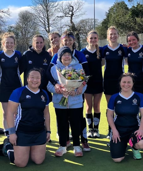 Jackie Wells celebrated her 90th birthday by watching Haslemere's ladies' second team win 3-0 against Bournemouth