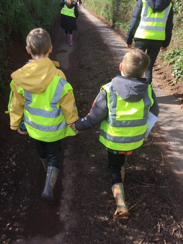 Pupils supported each other during a Langford Budville School sponsored walk.
