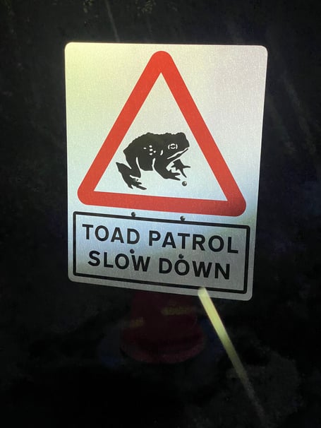 TOAD PATROL SIGN