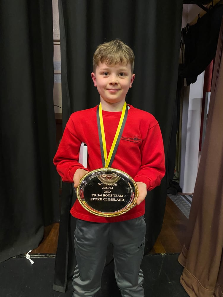 Year 3/4 boys from Stoke Climsland claimed second prize in the teams