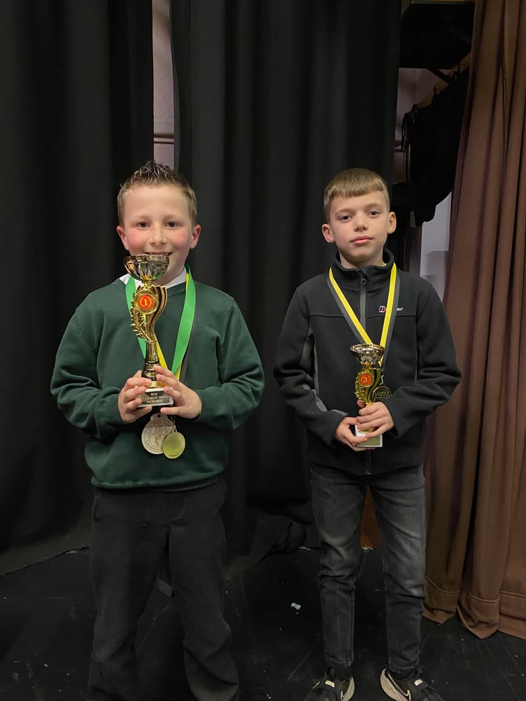 Jacob Sweeney from Bishop Cornish came 1st and Fletcher Trevarthen from Darite came 3rd in the Year 3/4 boys