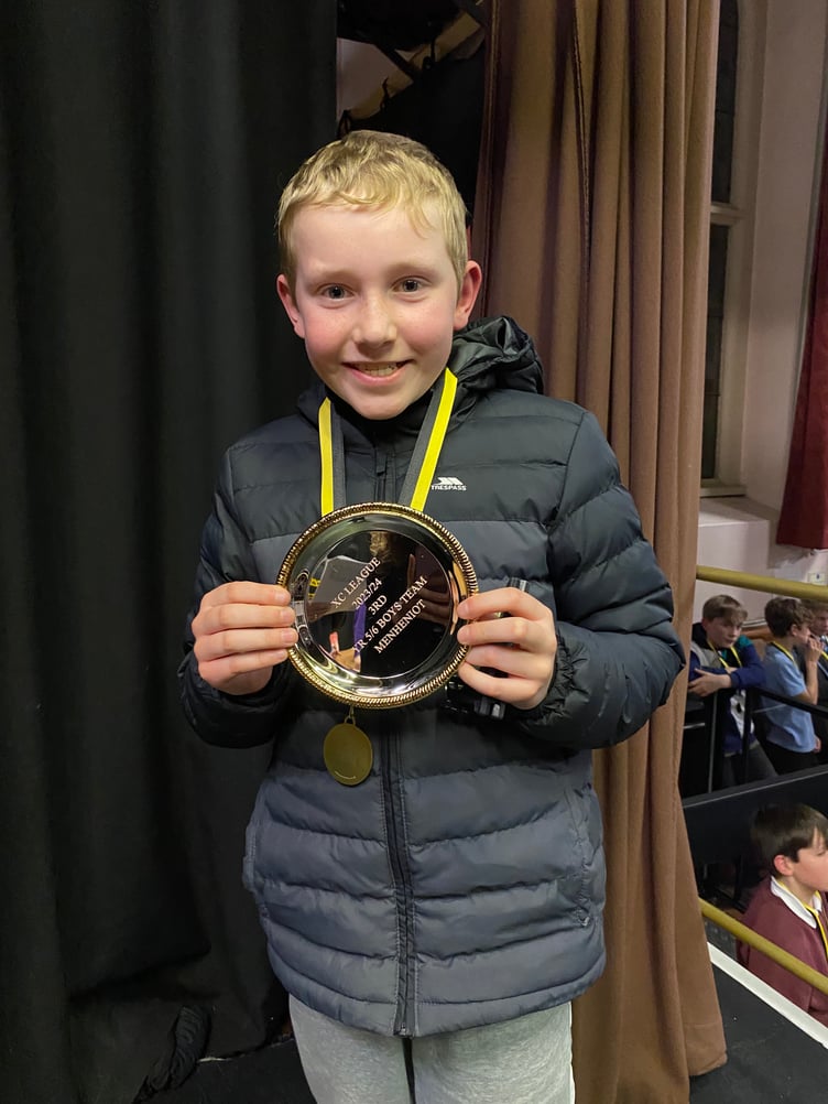 Year 5/6 boys from Menheniot came 3rd