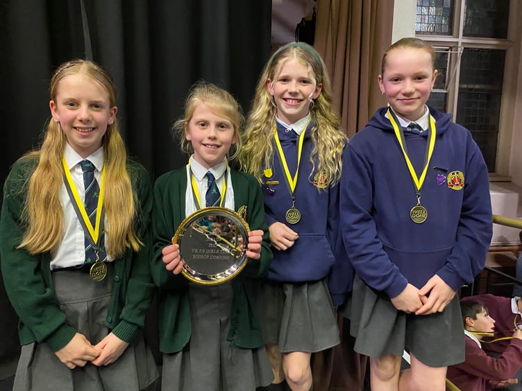 Year 5/6 girls from Bishop Cornish came 2nd