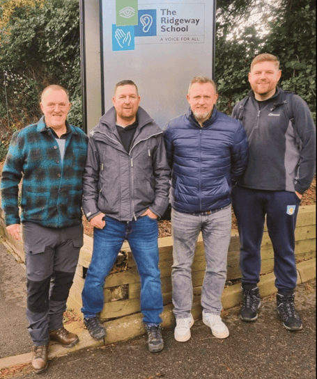 Kevin Sims with Mark, Harry and Russel Wheeler.