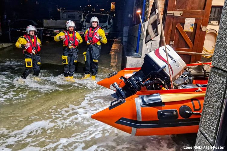 It was a high tide during the training session (Picture: Looe RNLI/Ian Foster)