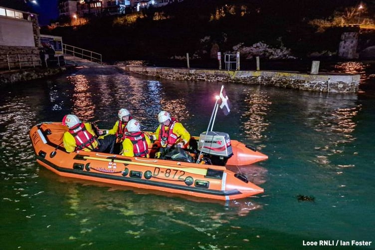 Volunteers taking the D Class Ollie Naismith II out for training (Picture: Looe RNLI/Ian Foster)