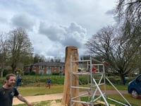 Incredible wood-carved statue beginning to take shape in town meadow