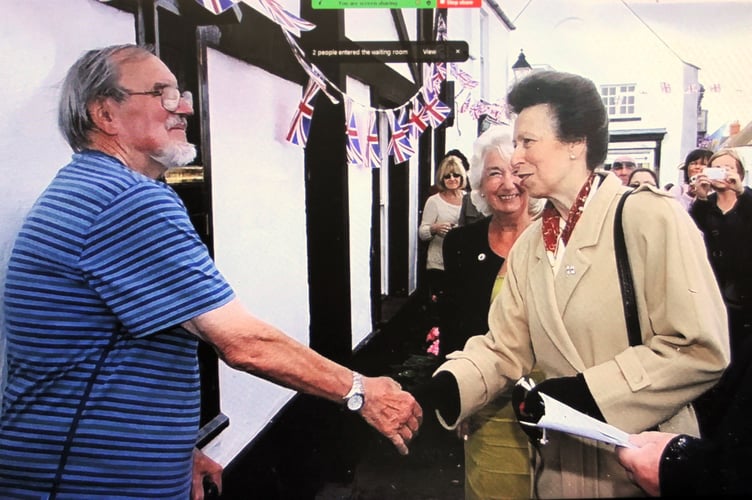 Eric meets the Princess Royal when she visited Watchet.