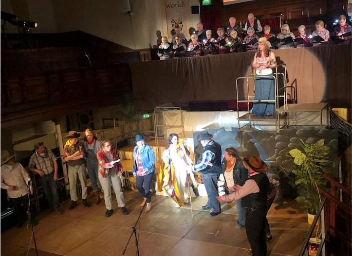 A scene from the performance of Joseph and the Amazing Technicolor Dreamcoat.