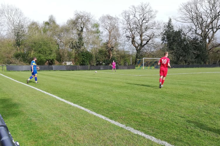 Action from Petersfield Town's 2-1 defeat against Portland United (Photo: Michael Christou)