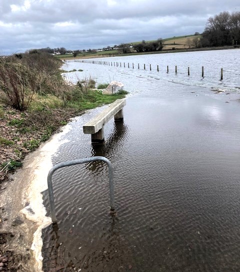 Part of the Steam Coast Trail under water after this week's storm.
