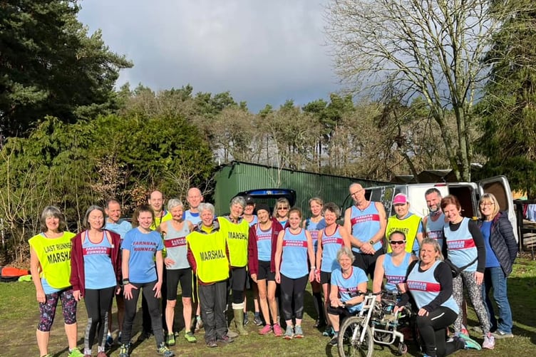 Farnham Runners before the Bourne Woods cross-country