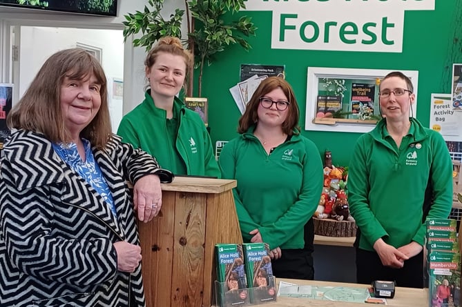Gruffalo author Julia Donaldson meets staff in Alice Holt's Visitor Centre