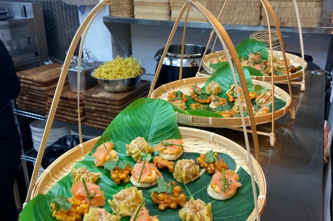 Canapes ready at the pass on Khao Soi's opening night