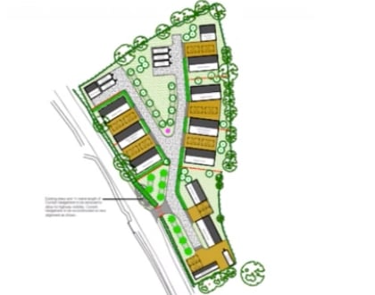 A graphic showing how the development on the outskirts of Sticker would have been laid out.