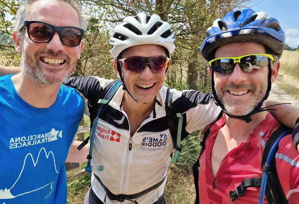 <p>Alastair Shanks, owner of Right at Home GF, and friends</p>