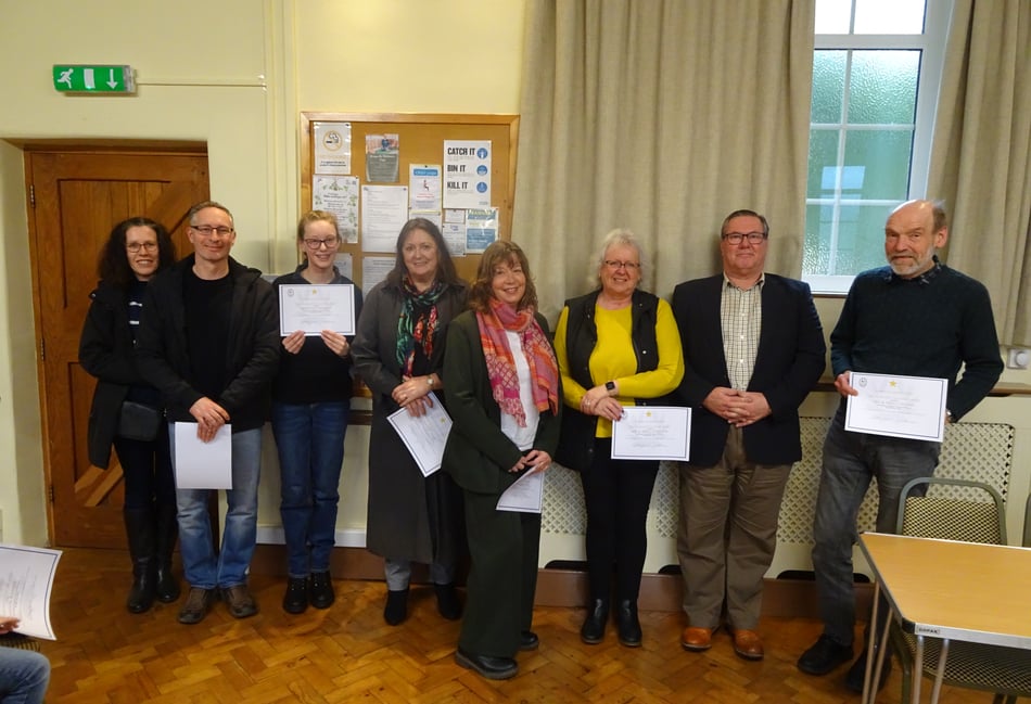 Community volunteers receive awards from parish council