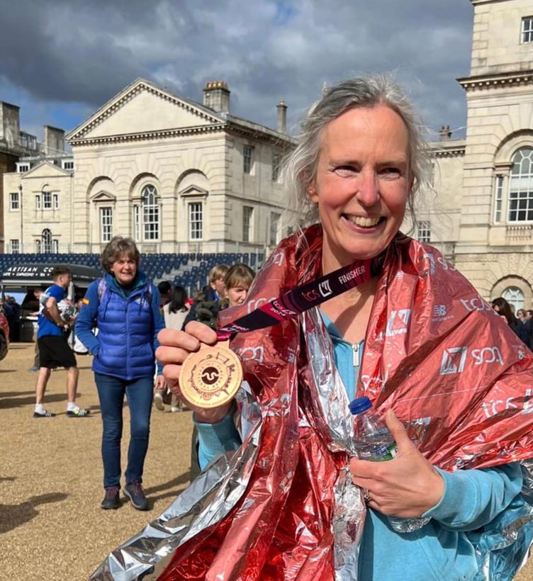 Millie Bird of Truro with her London Marathon medal
