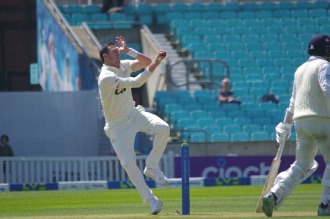 Surrey bowler Dan Worrall in action (Photo: Mark Sandom)