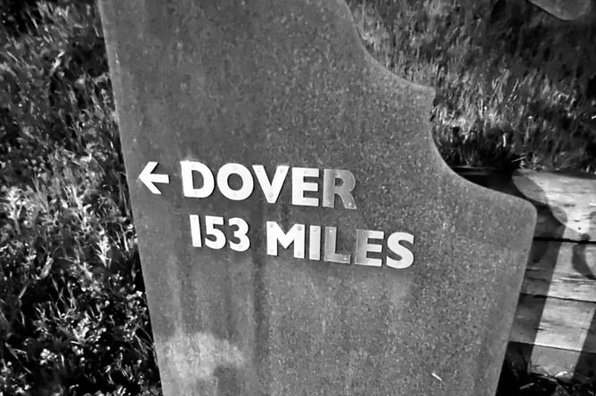 The finishing point at the end of the North Downs Way.