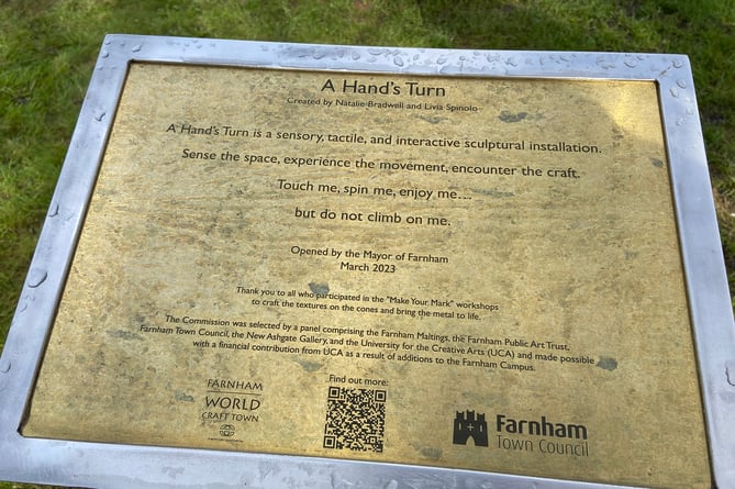 A Hand's Turn was unveiled at Riverside in Farnham in March 2023