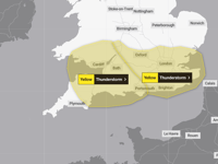 'Strong chance' of thunderstorms in Hampshire and Surrey overnight